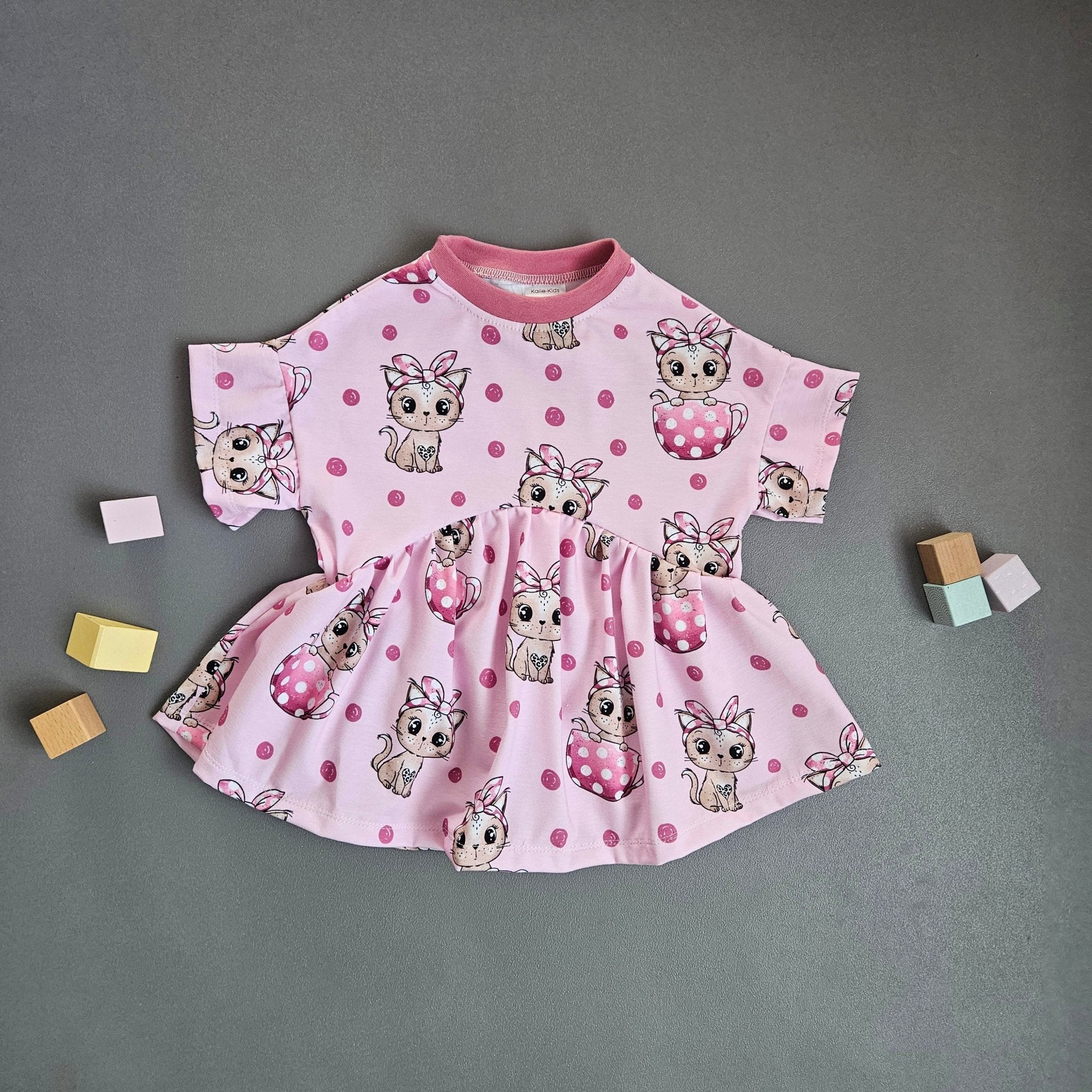 Rüschchenshirt Gr.86 / Tassen Kitty rosa