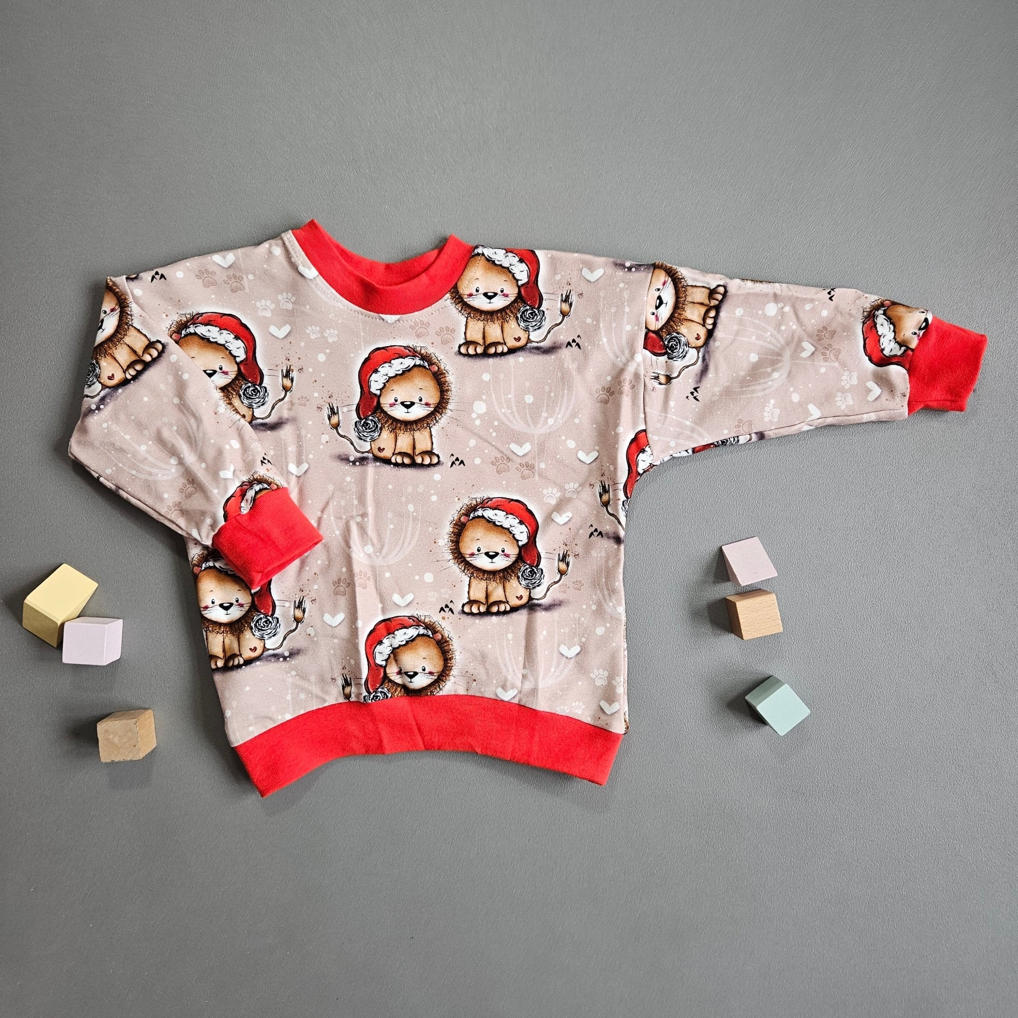 Pullover Gr.92 / Weihnachtslöwe - Kalie - Kids