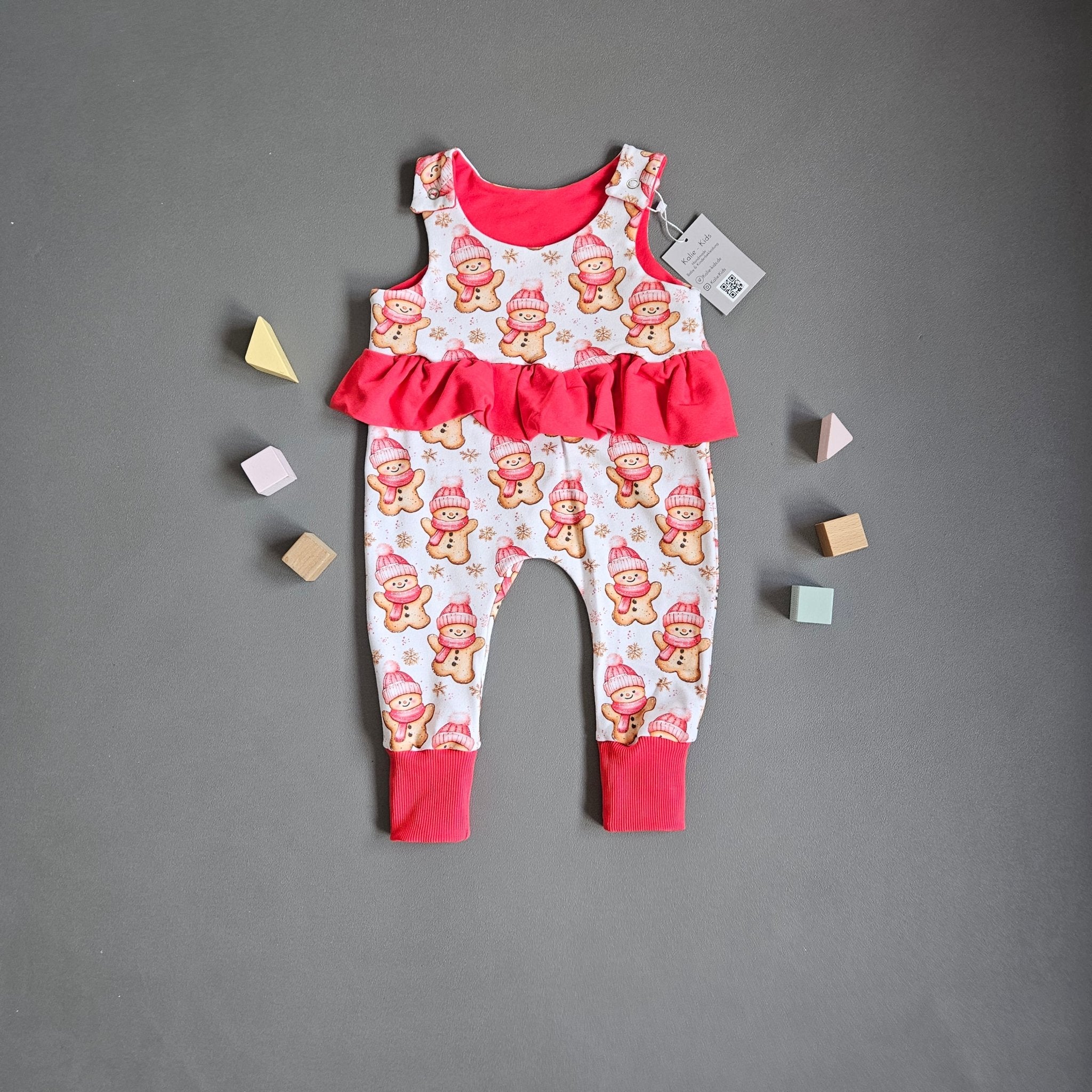 Strampler Gr.68 / Lebkuchenmännchen rot - Kalie - Kids