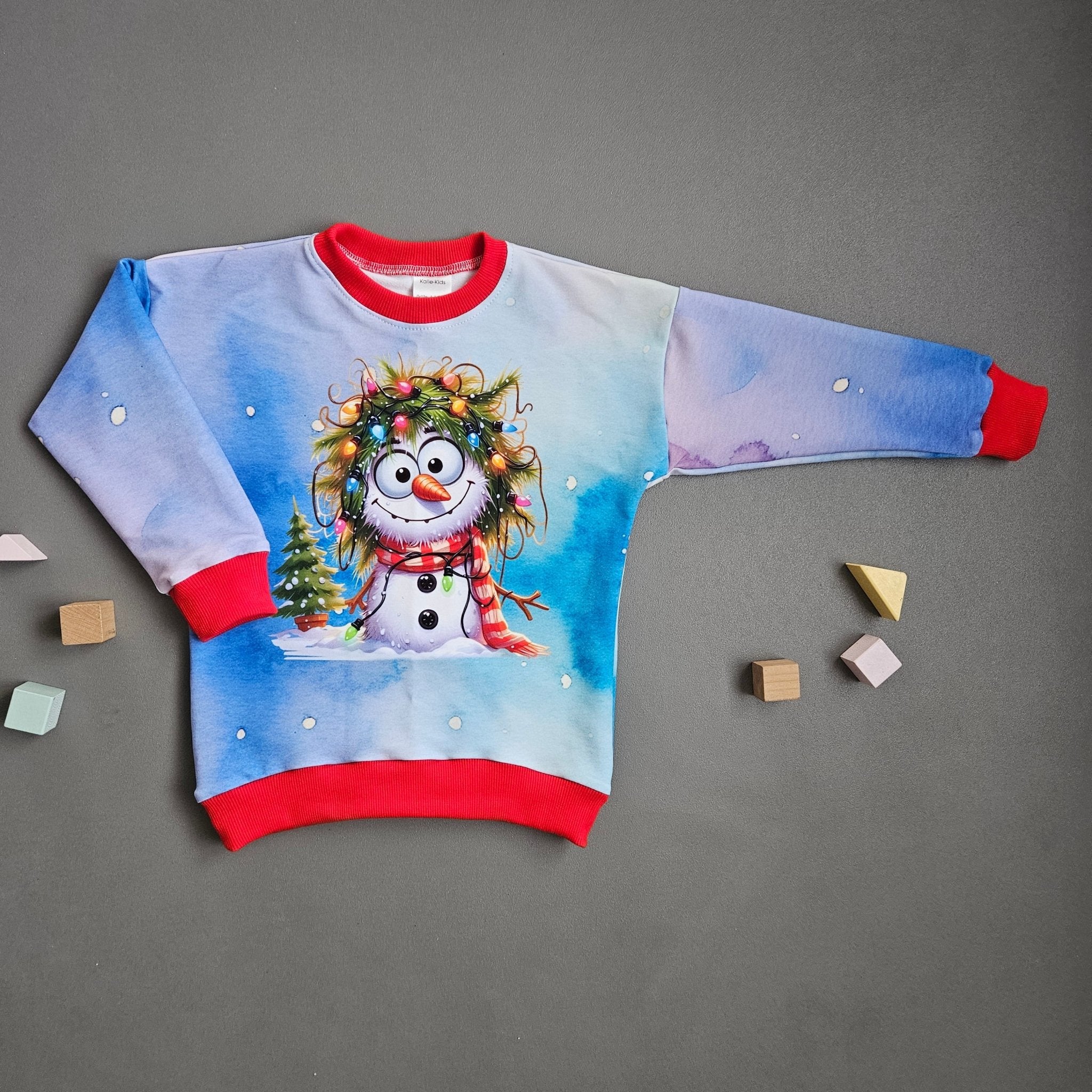 Pullover Gr.98 / Lichterketten Schneemann - Kalie - Kids