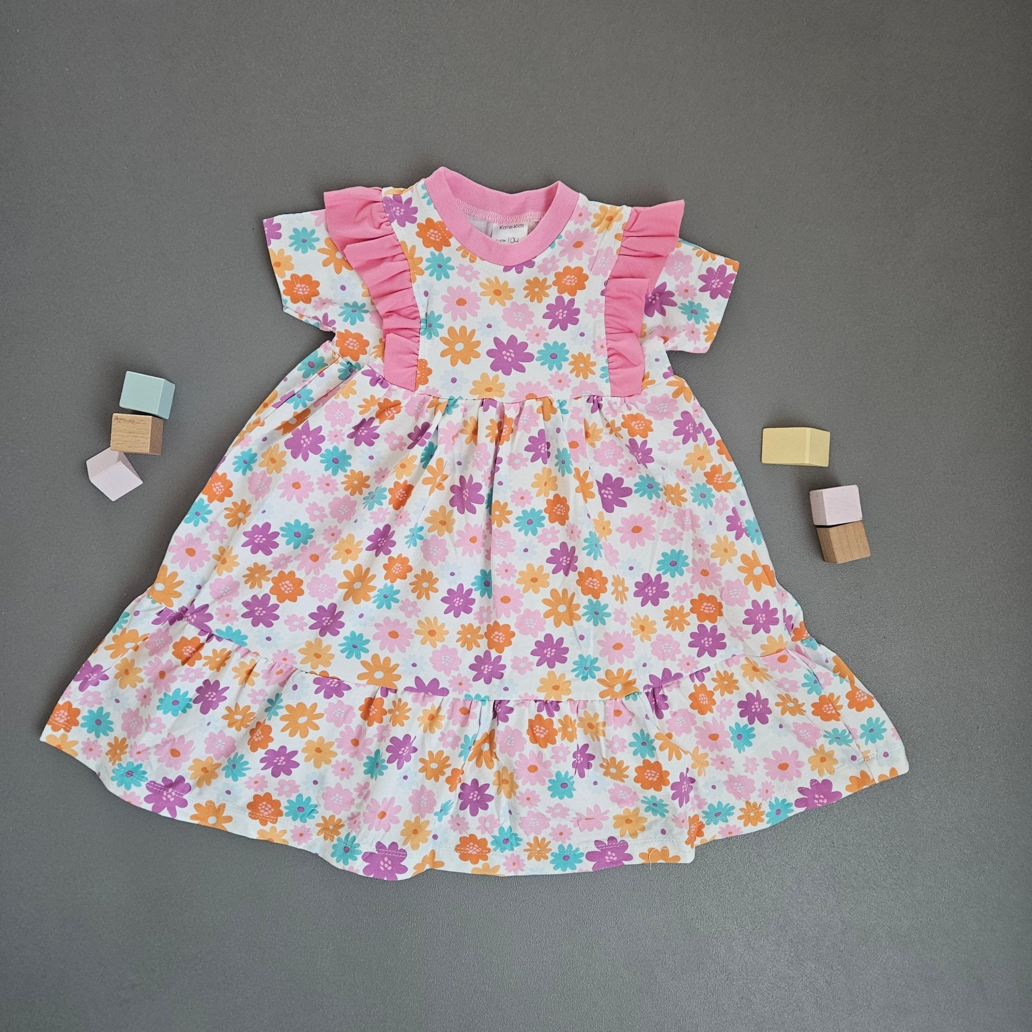 Rüschchenkleid Gr.86 / Bunte Blümchen - Kalie - Kids