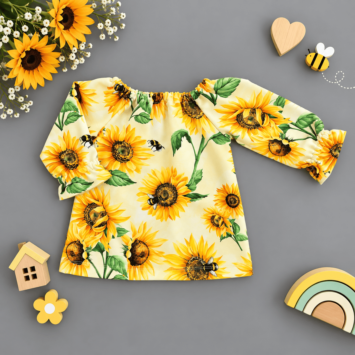 Bluse Gr.86 / Sonnenblumen - Kalie - Kids