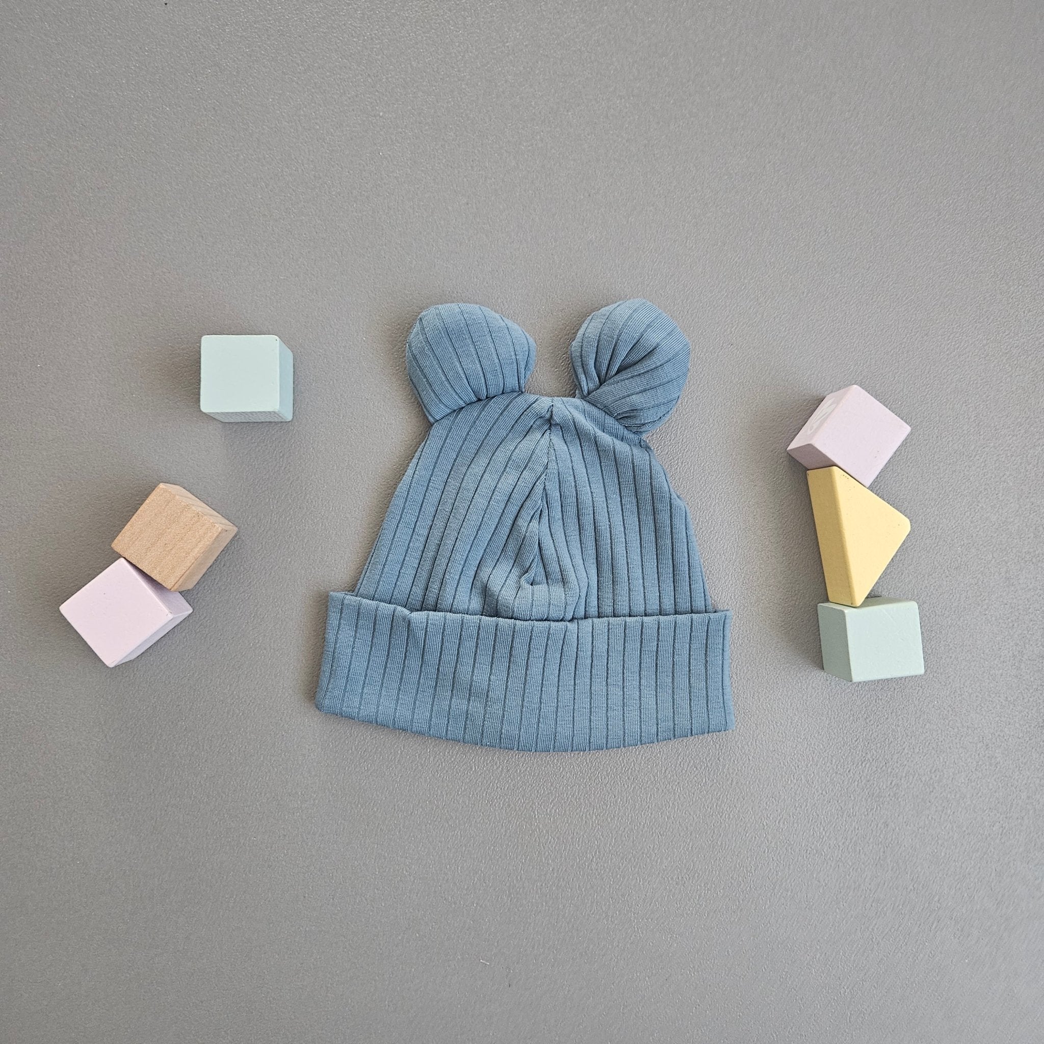 Beanie Ku. 40 - 44 cm / blau Öhrchen - Kalie - Kids