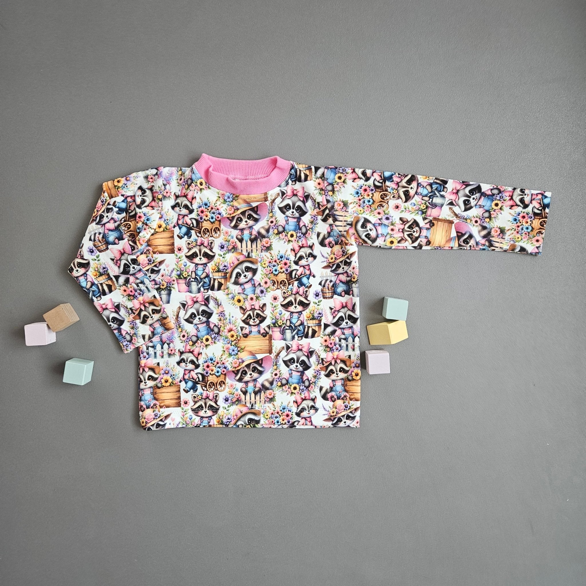 Langarmshirt Gr.92 / Waschbär - Kalie - Kids