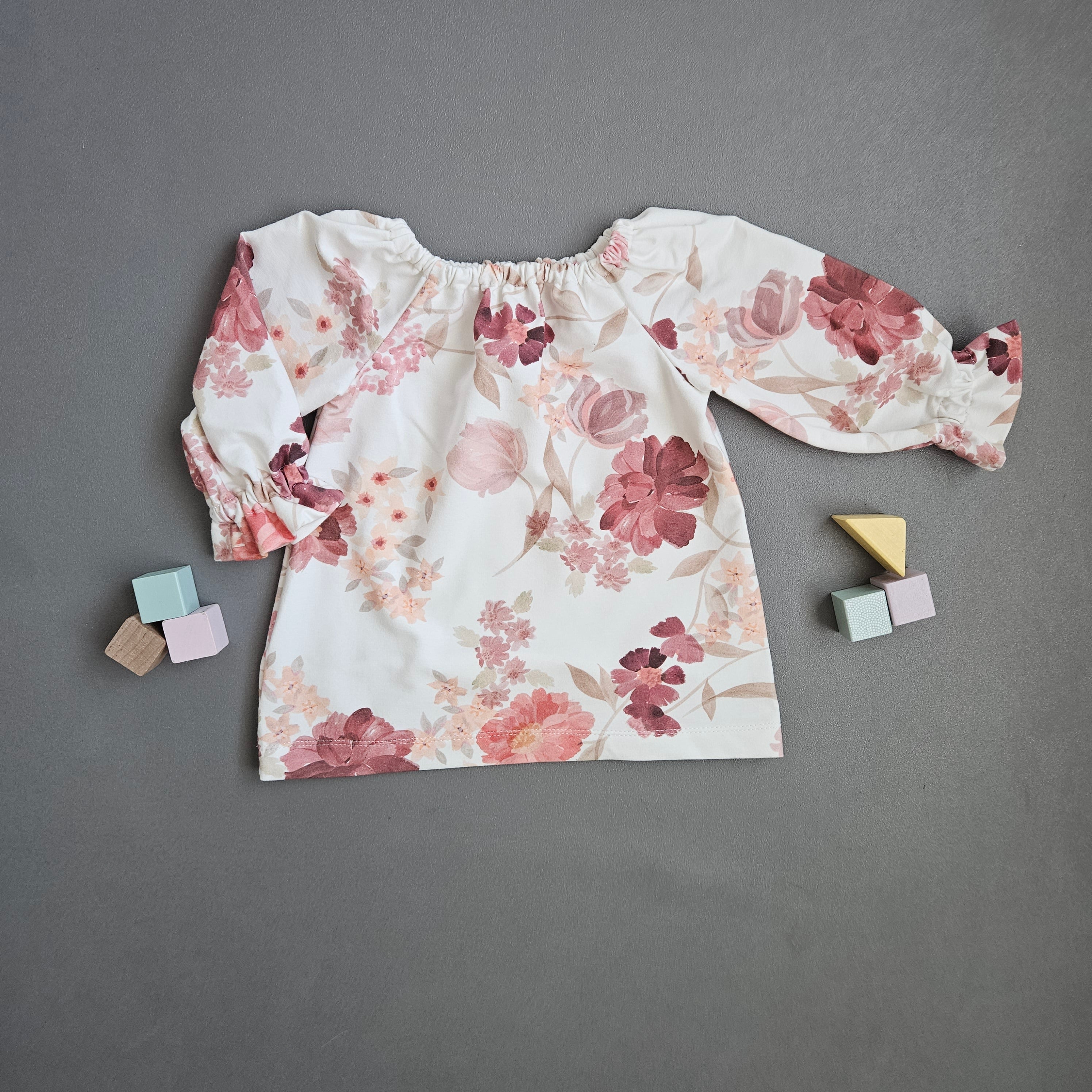Bluse Gr.80 / Blumen rosa