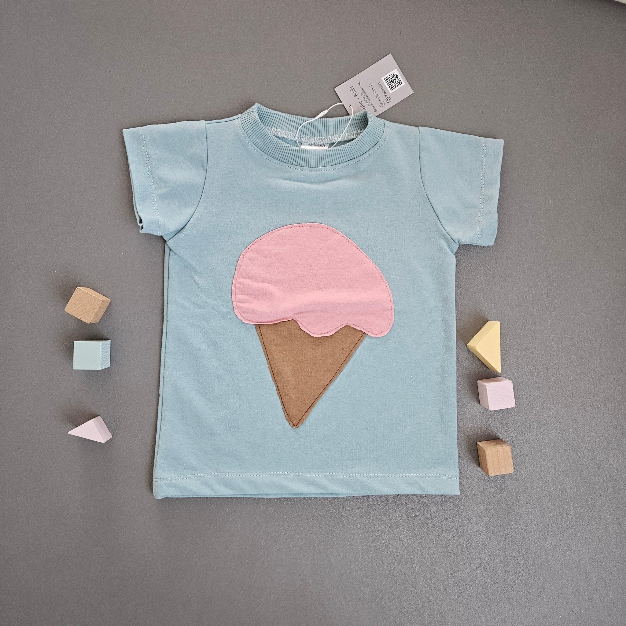 T-Shirt Gr.98 / Mittelblau Eis - Kalie - Kids