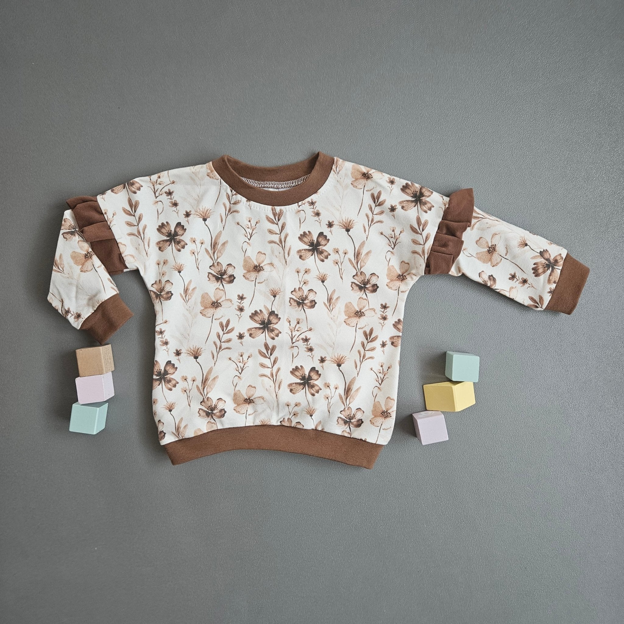Pullover Gr.80 / Blumen braun - Kalie - Kids